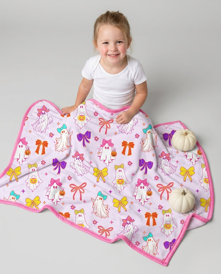 Coquette Ghost & Bow Bamboo Blanket