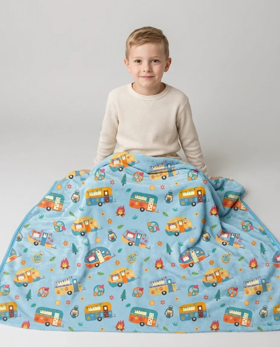 Happy Little Camper Bamboo Blanket