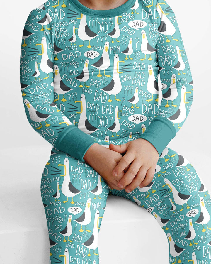 Funny Seagull DAD Bamboo Two Piece Long Sleeve Pajama Set