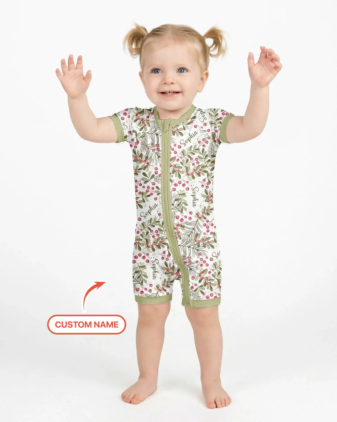 Custom Name Birth Month Flowers Bamboo Shorty Zippy