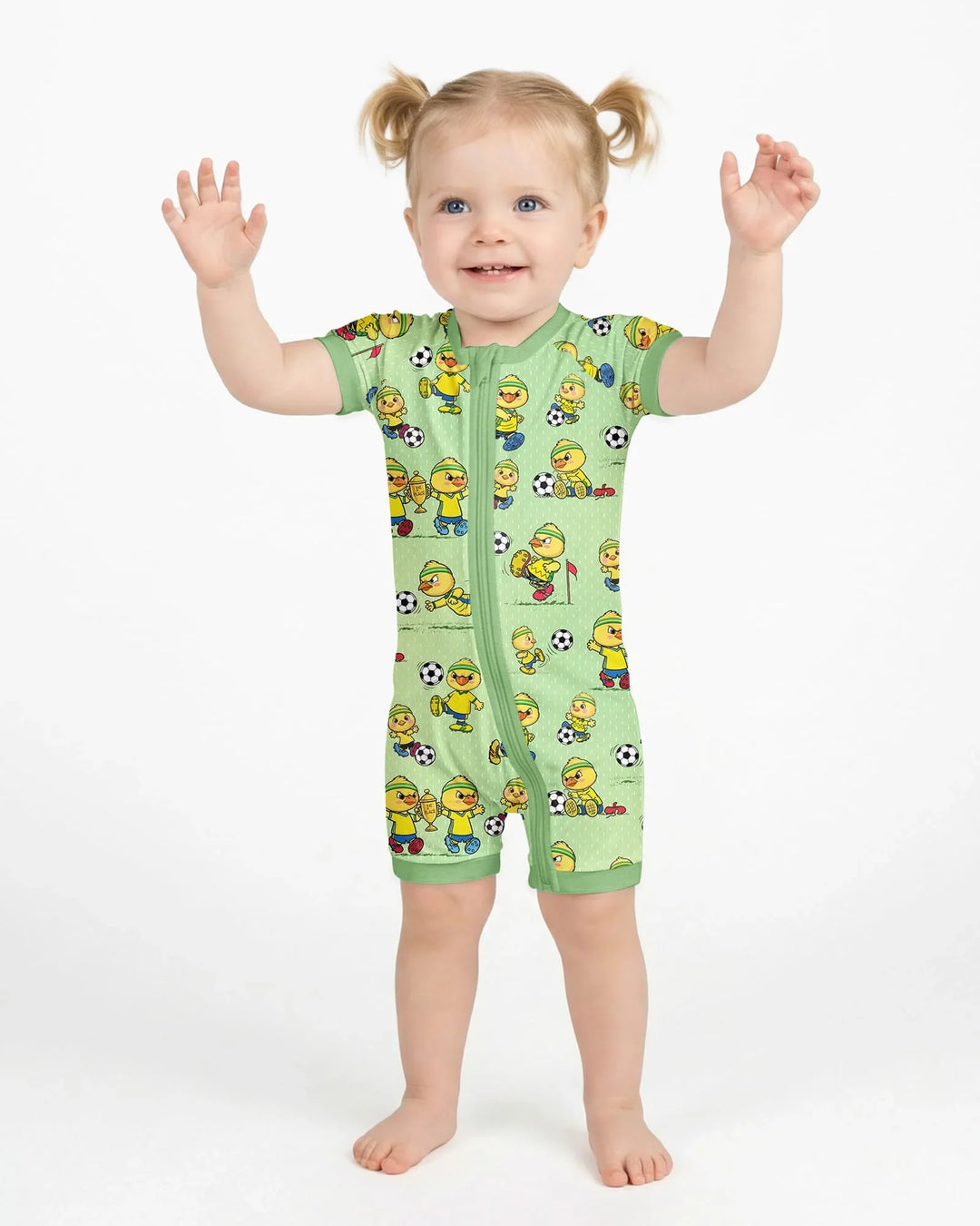 Brasil Soccer Fan Family Matching Bamboo Shorty Zippy