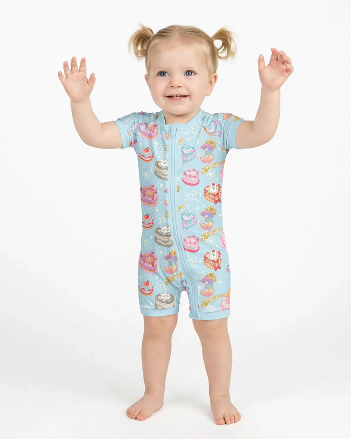 Custom Princess Baby Birthday Bamboo Shorty Zippy