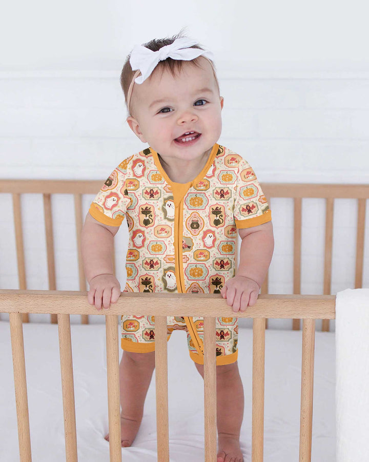 Cute Vintage Magical Cottage Style Halloween Bamboo Shorty Zippy