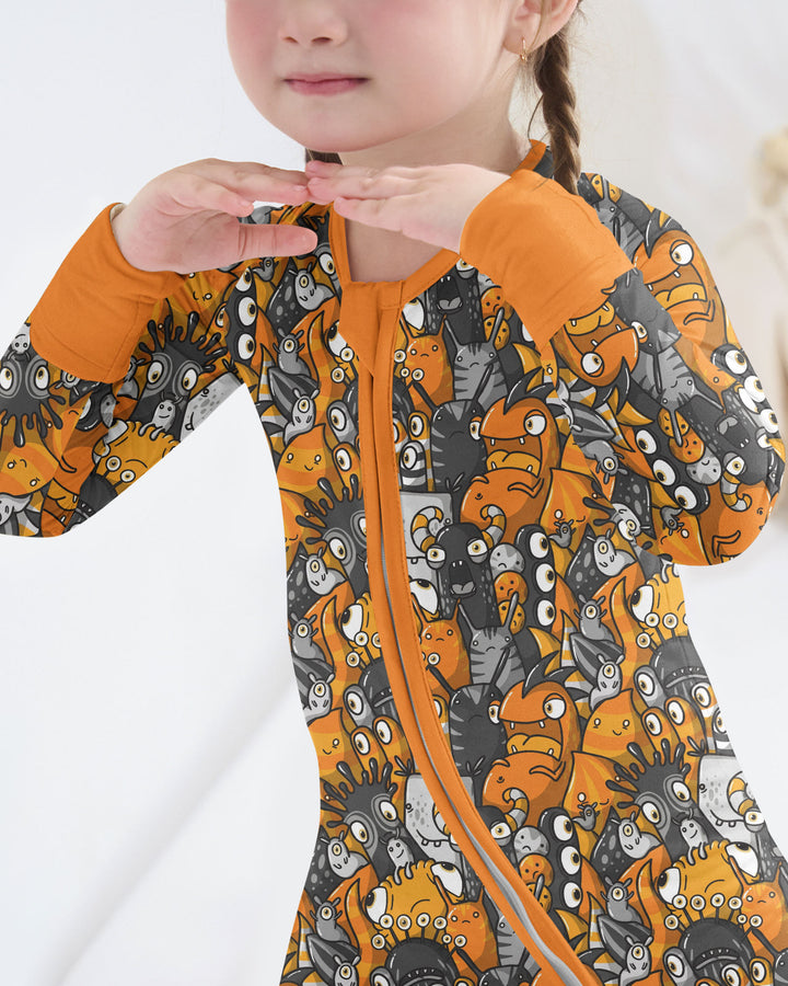 Colorful Doodle Monster Friends Bamboo Convertible Zippy