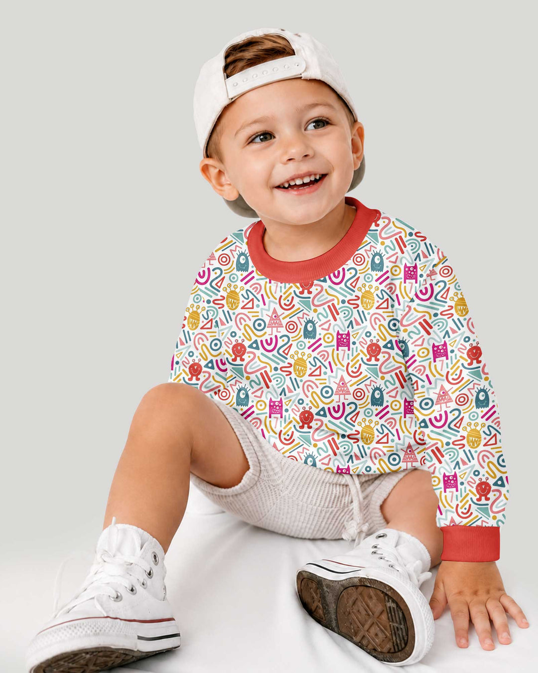 Rainbow Monster Party Bamboo Crewneck Sweatshirt