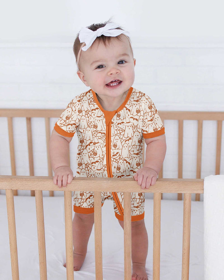 Boo Trick or Treat Ghosts Halloween Bamboo Shorty Zippy
