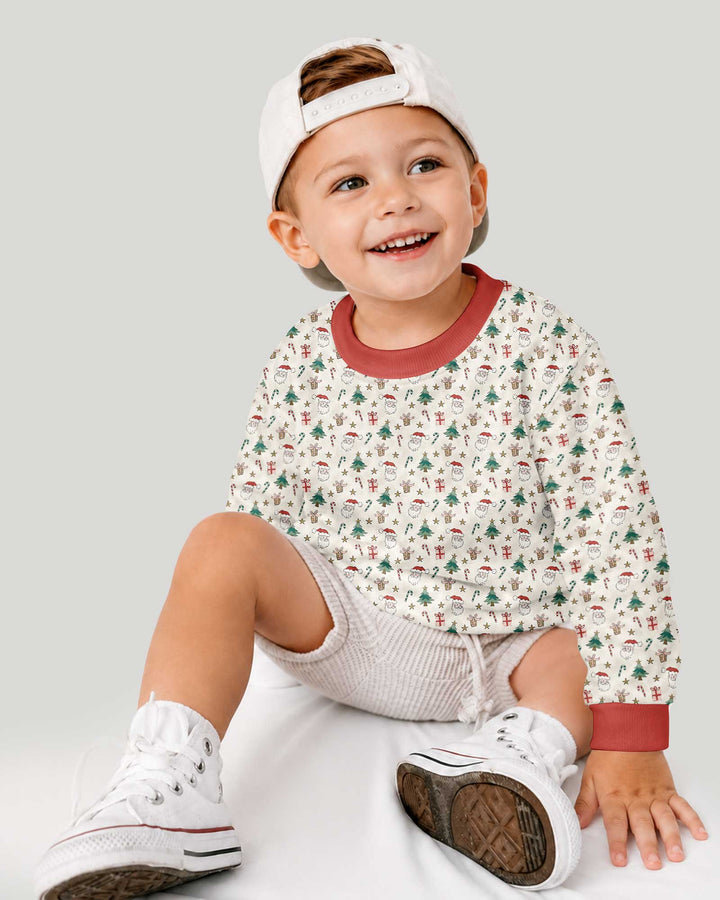 Snowy Santa Bamboo Crewneck Sweatshirt