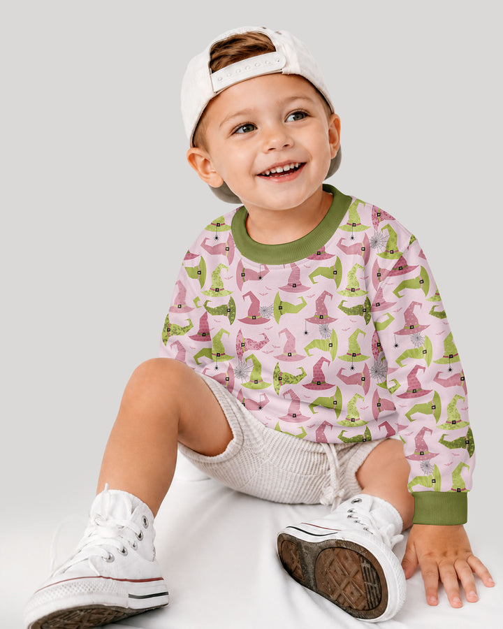 Pink Witch Hat Halloween Bamboo Crewneck Sweatshirt
