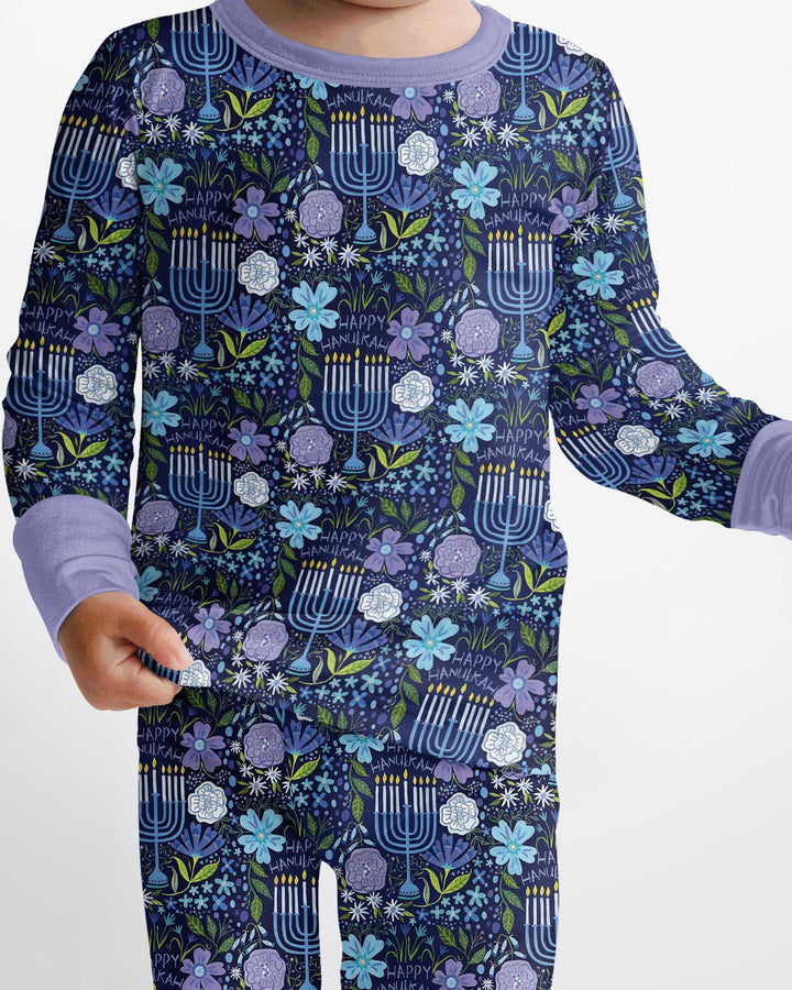 Hanukkah Me and Mom Matching Bamboo Two Piece Long Sleeve Pajama Set