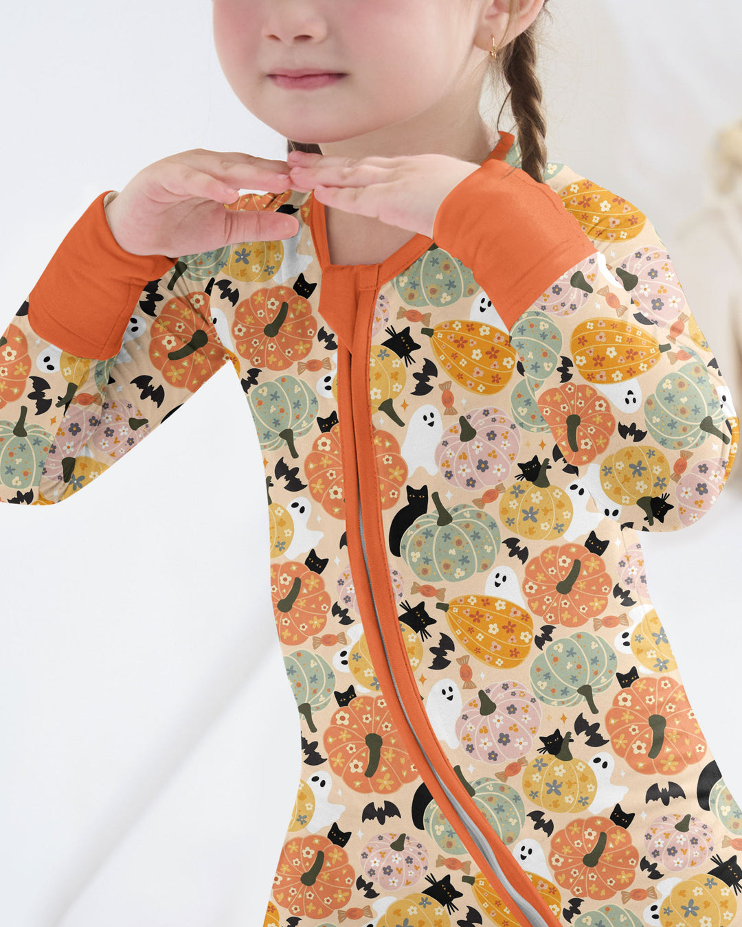Floral Pumpkin Ghost Halloween Bamboo Convertible Zippy