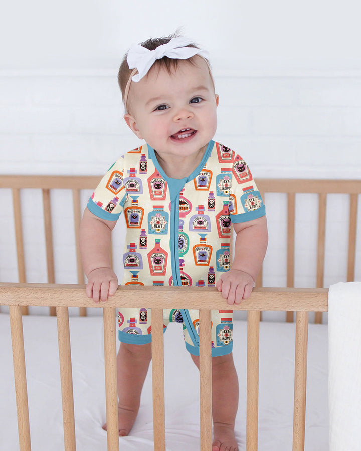 Retro Halloween Potions Bamboo Shorty Zippy
