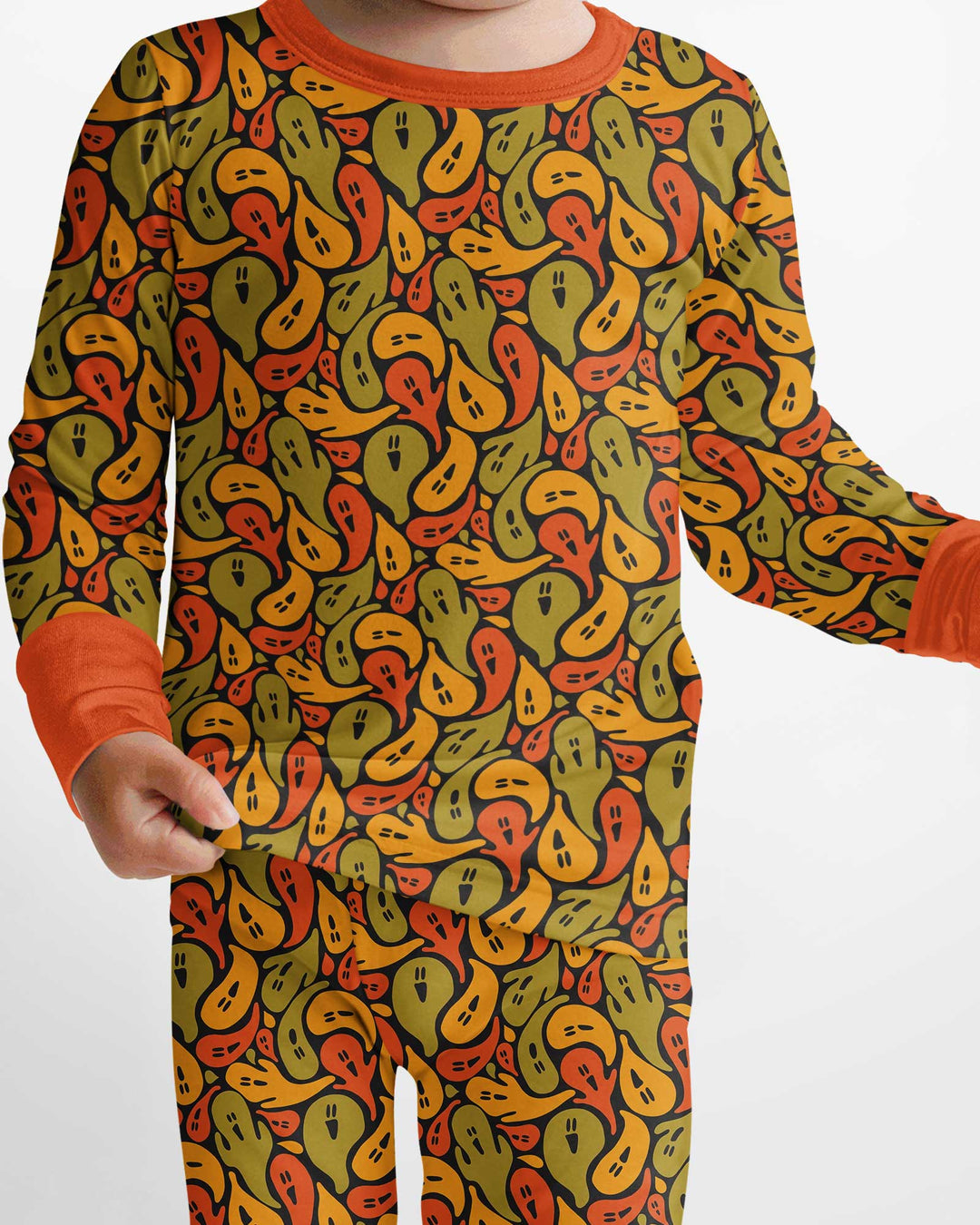 Retro Haunts & Happy Boos Bamboo Two Piece Long Sleeve Pajama Set