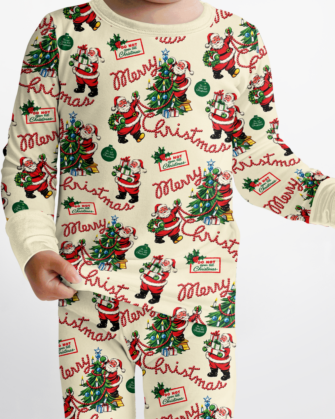 Funny Christmas Santa Bamboo Two Piece Long Sleeve Pajama Set