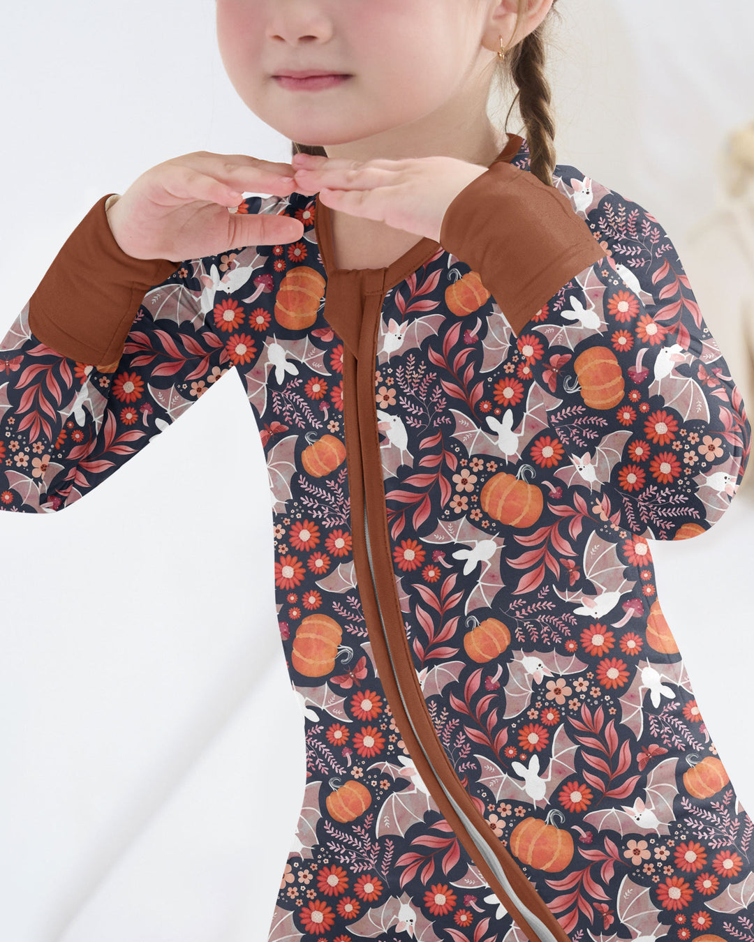 Bat Pumpkin Floral Halloween Bamboo Convertible Zippy