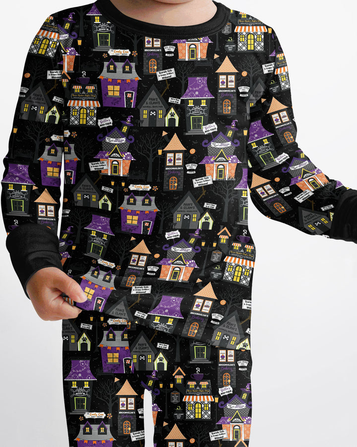 Halloween Hometown Bamboo Two Piece Long Sleeve Pajama Set