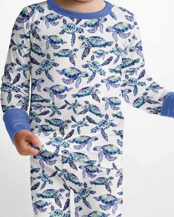 Sea Turtle Dream Bamboo Two Piece Long Sleeve Pajama Set