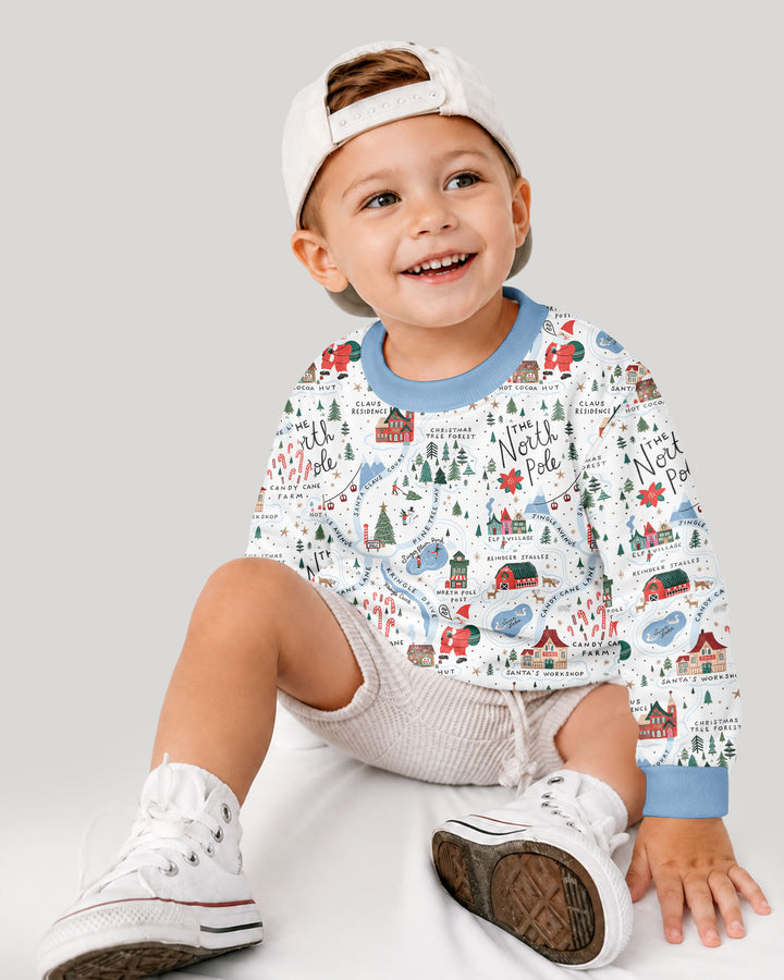 The North Pole Map Bamboo Crewneck Sweatshirt
