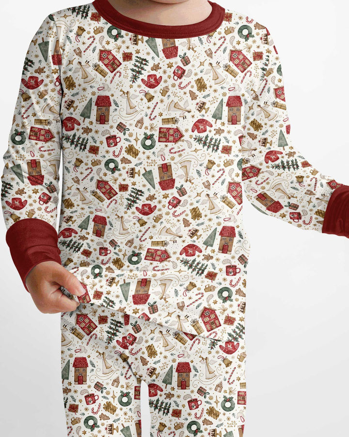 Magical Christmas Story Bamboo Two Piece Long Sleeve Pajama Set