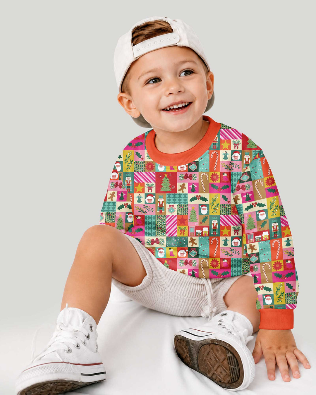 Maximalist Christmas Collage Bamboo Crewneck Sweatshirt