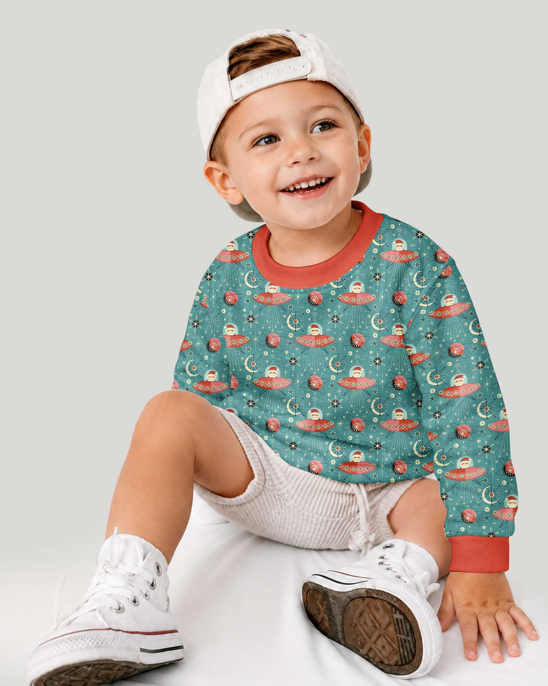 Atomic Santas in Space Bamboo Crewneck Sweatshirt