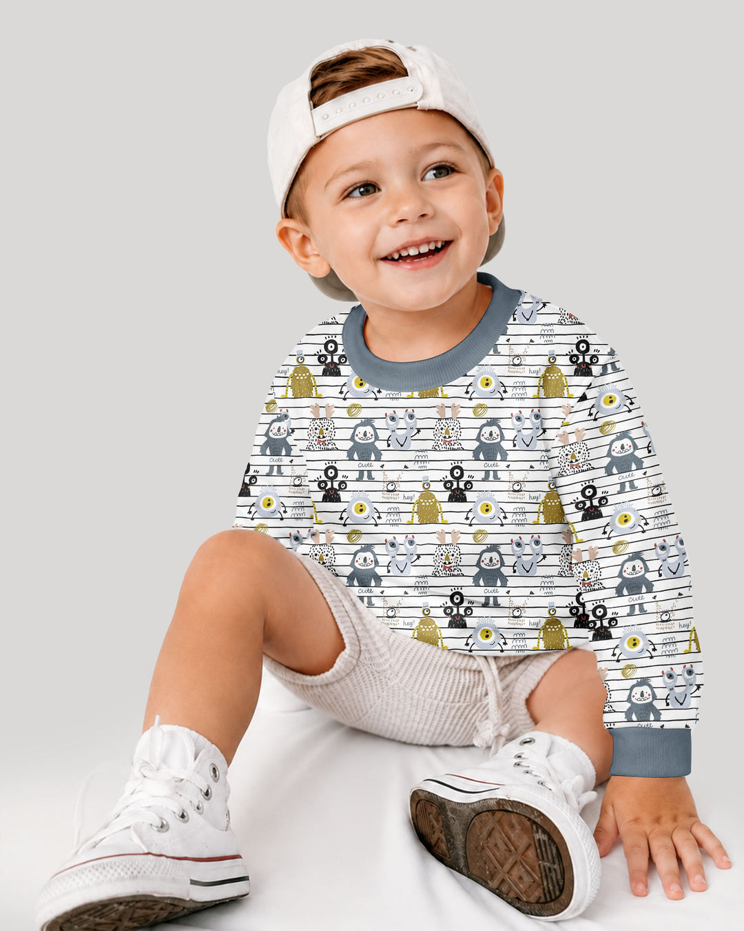 Playful Monster Friends Bamboo Crewneck Sweatshirt