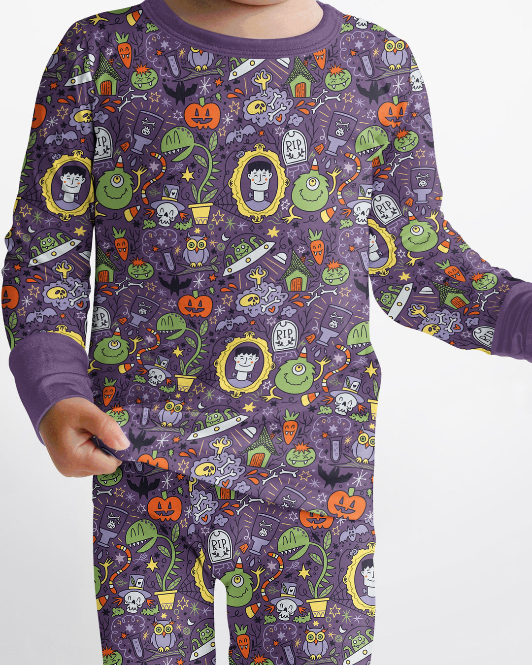 Halloween Monster Fun Bamboo Two Piece Long Sleeve Pajama Set