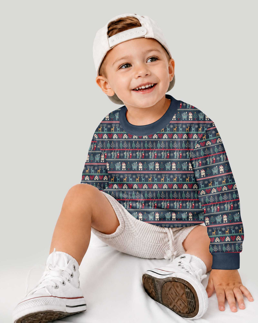 Vintage Nordic Christmas Bamboo Crewneck Sweatshirt