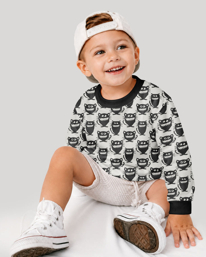 Halloween Monster Cats Bamboo Crewneck Sweatshirt