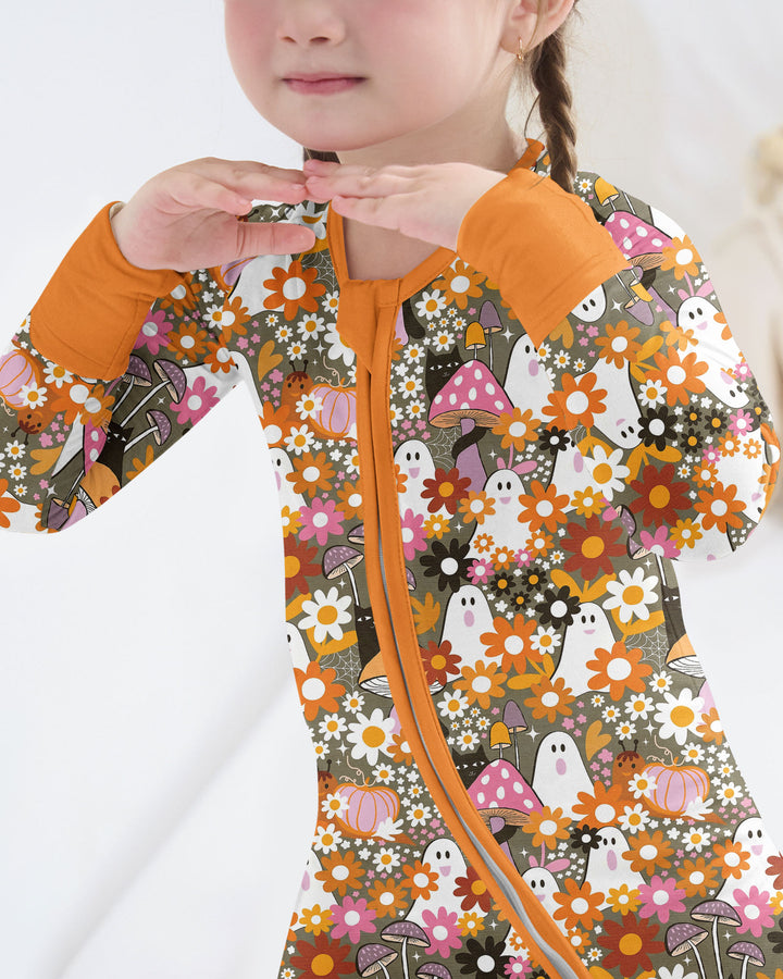Retro Ghost Mushroom Floral Halloween Bamboo Convertible Zippy