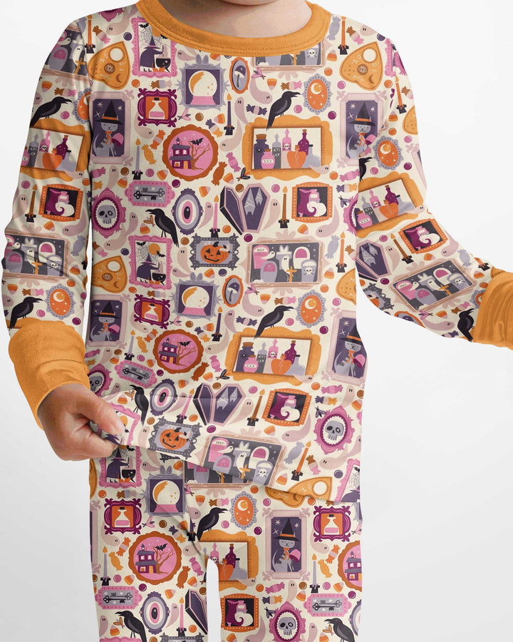 Spooky Portraits Bamboo Two Piece Long Sleeve Pajama Set