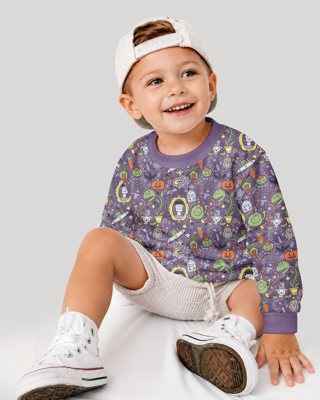 Halloween Monster Fun Bamboo Crewneck Sweatshirt