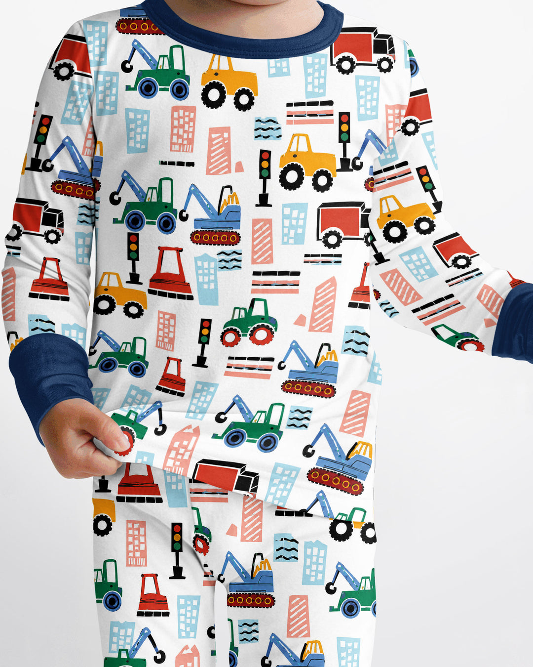 Little Builders Bamboo Two Piece Long Sleeve Pajama Set