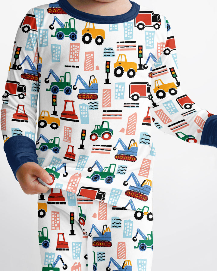 Little Builders Bamboo Two Piece Long Sleeve Pajama Set