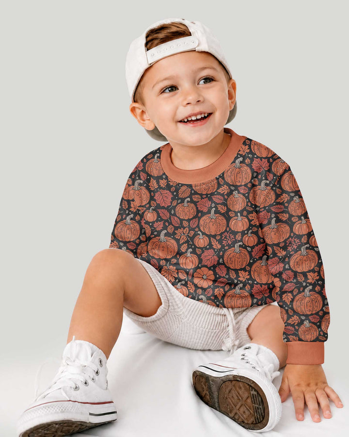 Retro Halloween Pumpkins Bamboo Crewneck Sweatshirt