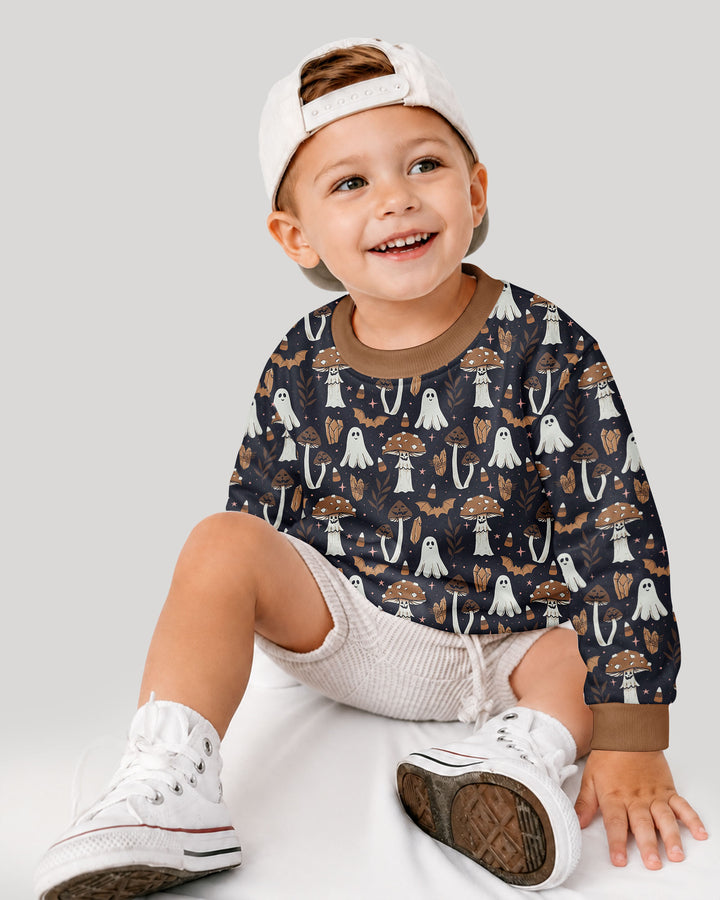 Retro Halloween Whimsy Bamboo Crewneck Sweatshirt