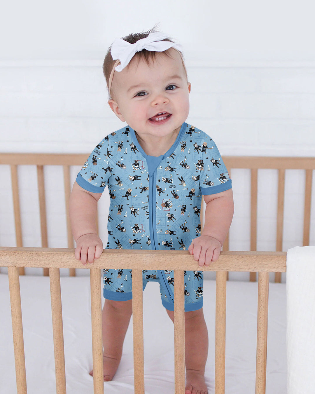 Hockey Dogs - Blue and Black Bamboo Shorty Zippy