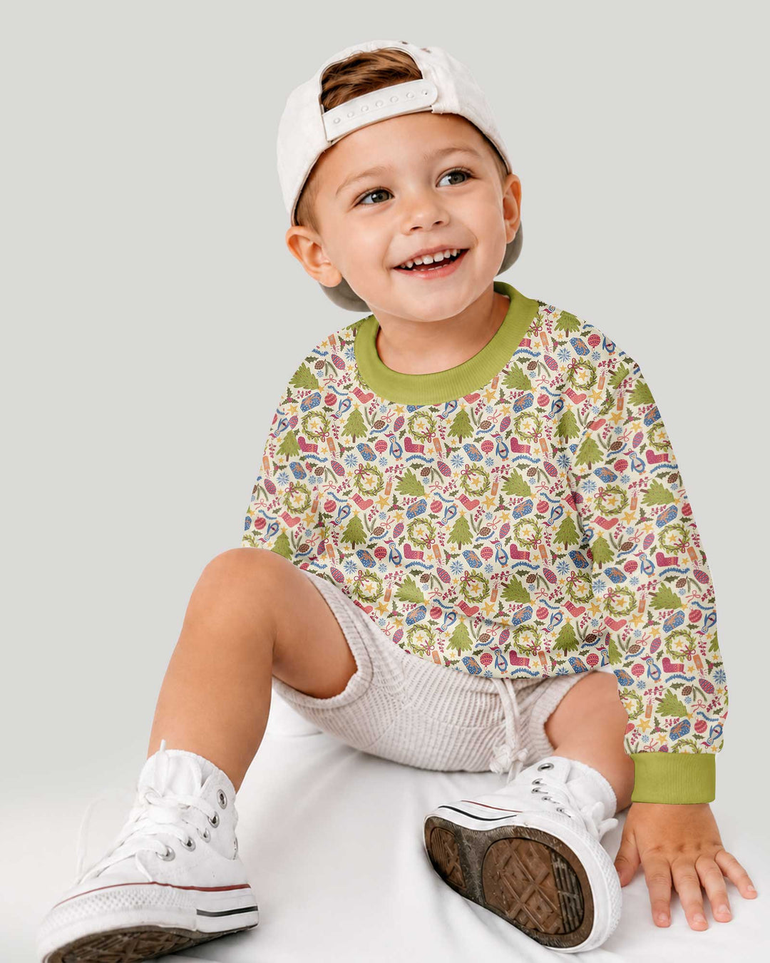 All Over Christmas Fun Bamboo Crewneck Sweatshirt
