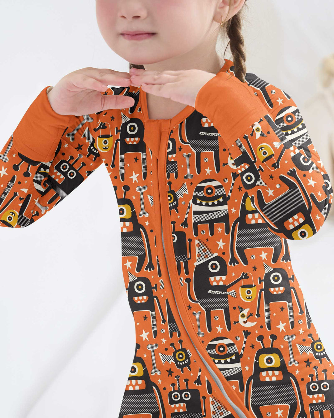 Mid Century Halloween Monster Toss Bamboo Convertible Zippy