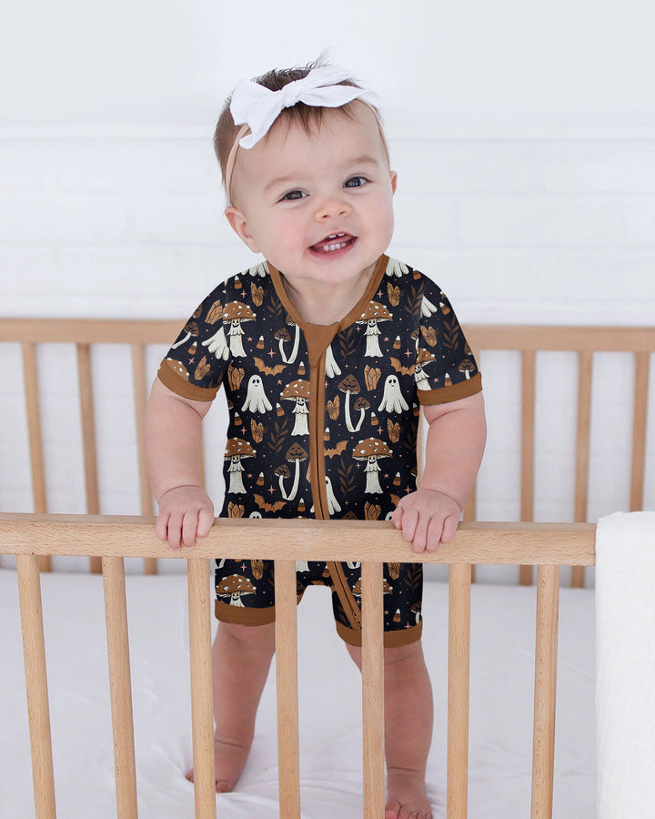 Retro Halloween Whimsy Bamboo Shorty Zippy