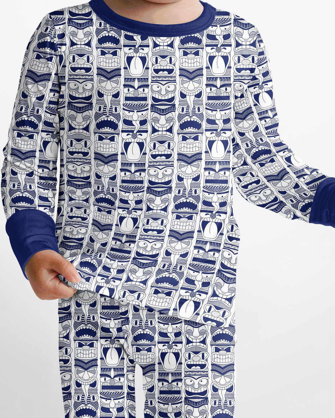 Friendly Totem Pole Figures Bamboo Two Piece Long Sleeve Pajama Set