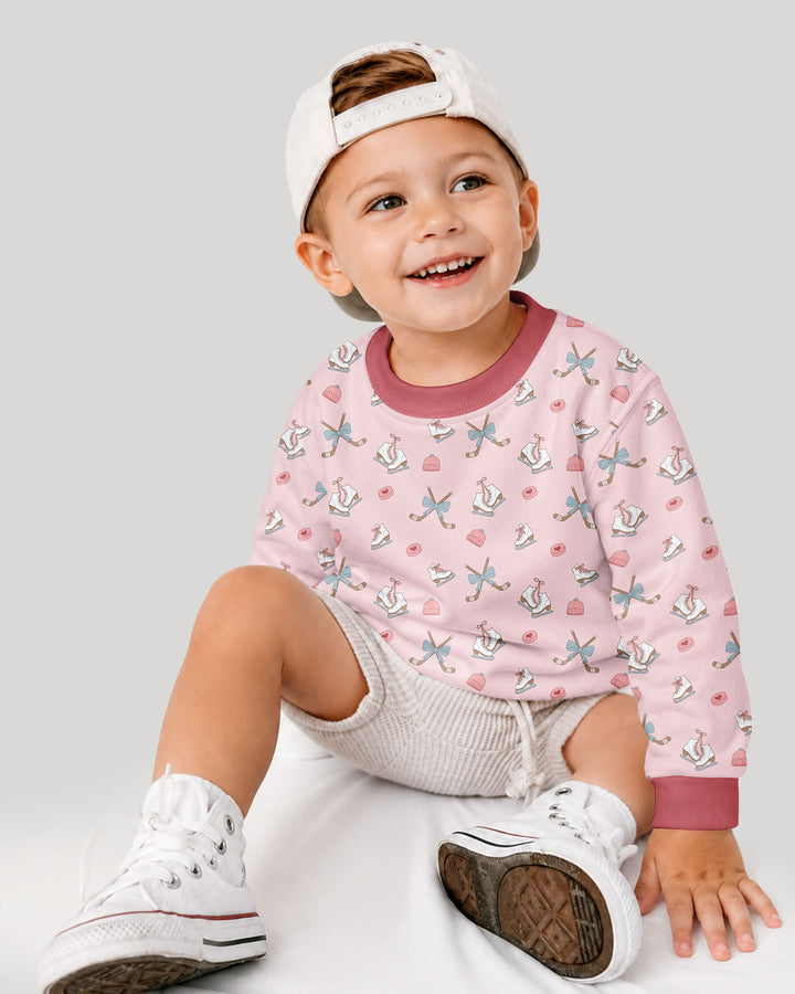 Girly Hockey PinkBamboo Crewneck Sweatshirt