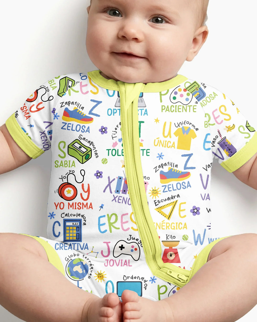 You Are Spanish Alphabet Version Bamboo Shorty Zippy
