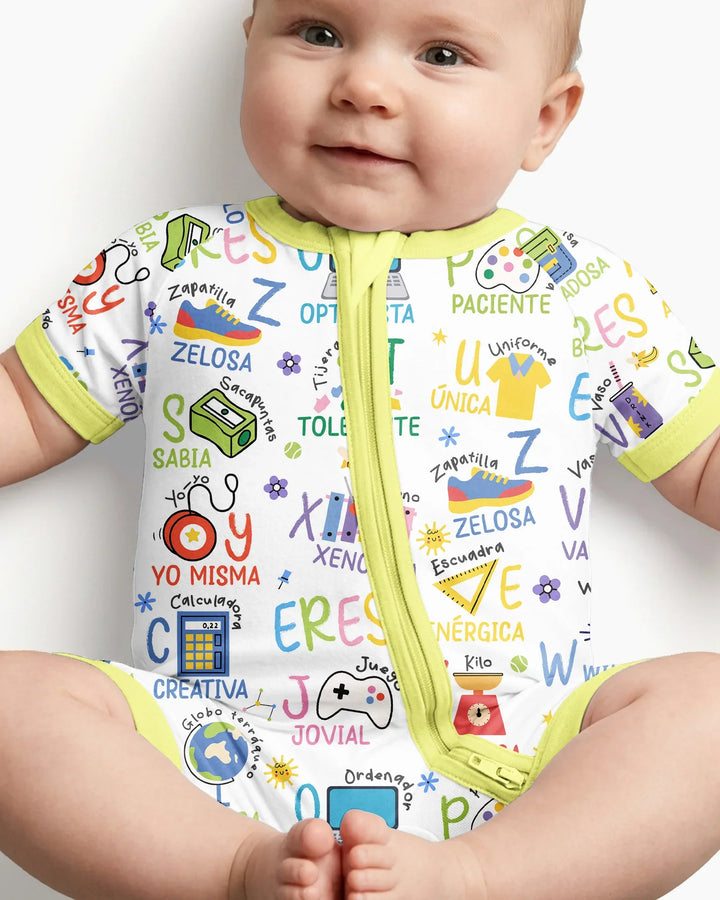 You Are Spanish Alphabet Version Bamboo Shorty Zippy