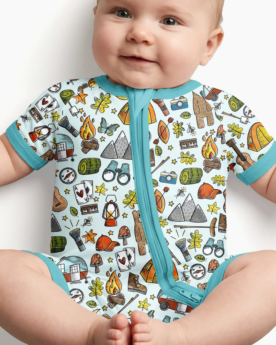 Funny Camper Family Matching Bamboo Shorty Zippy