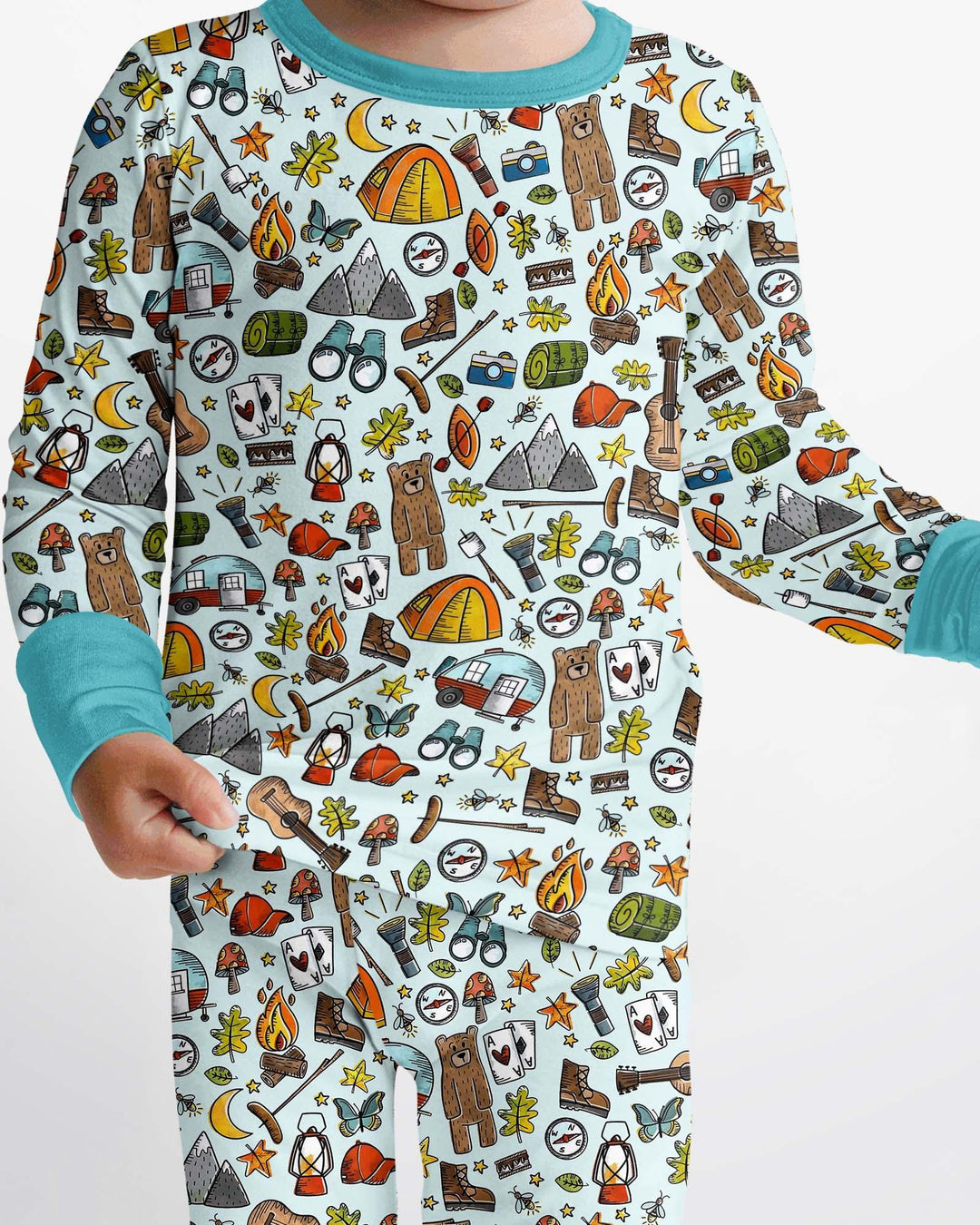 Funny Camper Family Matching Bamboo Two Piece Long Sleeve Pajama Set