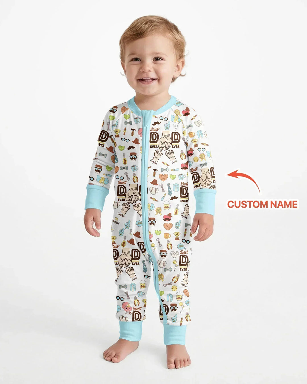 Custom Kids Name Best Dad Ever Bamboo Convertible Zippy