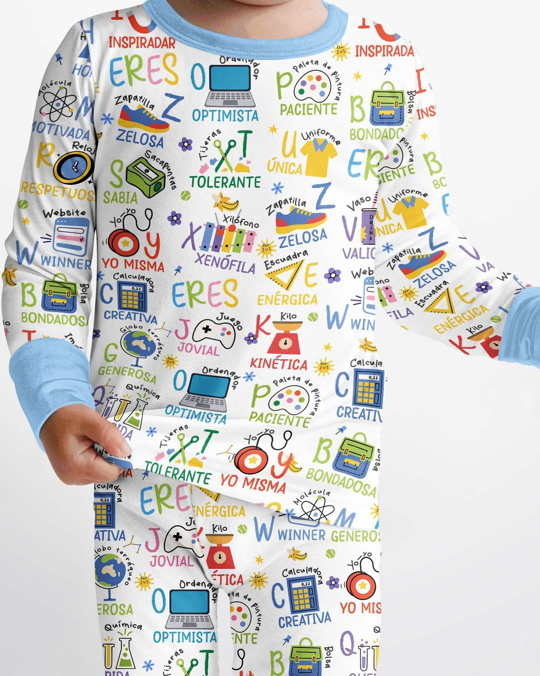 You Are Spanish Alphabet Version Bamboo Two Piece Long Sleeve Pajama Set