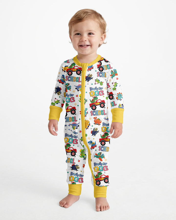 First Day of Preschool T-Rex Bamboo Convertible Zippy