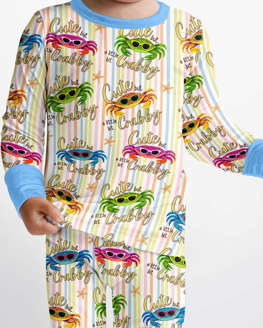 Cute But A Little Bit Crabby Bamboo Two Piece Long Sleeve Pajama Set