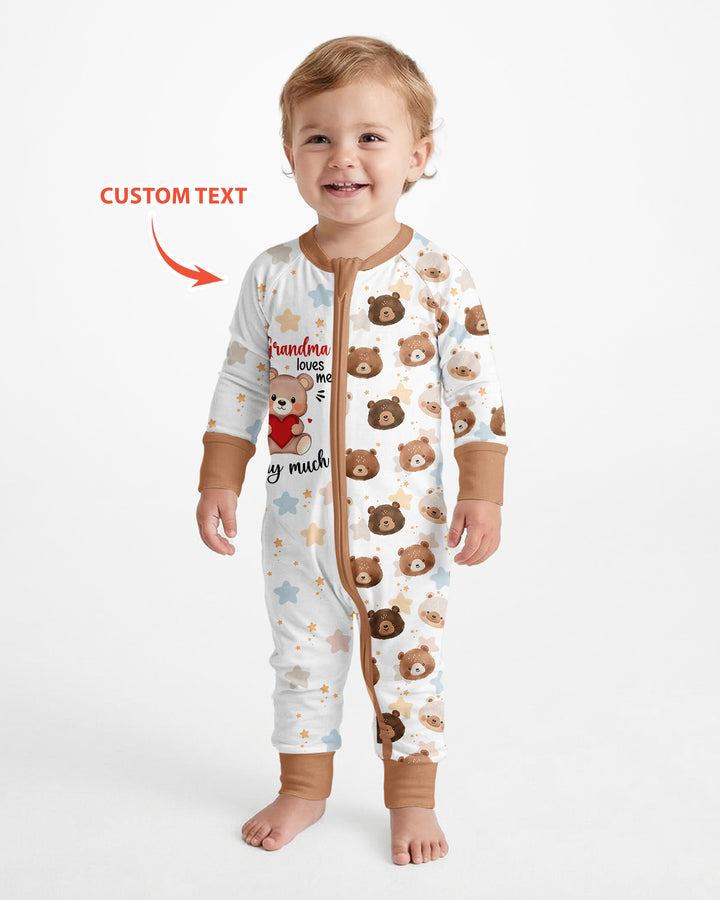 Personalized My Grandma Loves Me Beary Much Bamboo Convertible Zippy
